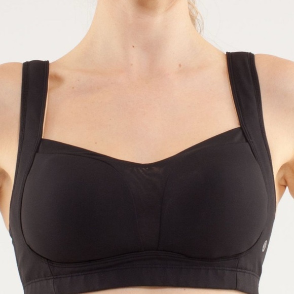 Lululemon Ta Ta Tamer Black Sports Bra Back Hook Closure Sz 36D (Missing Pads) - Picture 1 of 7